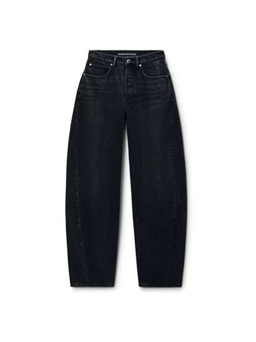 Jeans con logo in strass